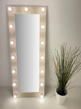 Гримерное зеркало с подсветкой 160х60 Сосна рустик
