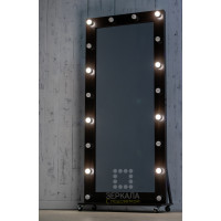 Гримерное зеркало с подсветкой 180х80 на подставке с колесиками венге премиум