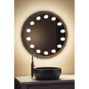 Гримерное зеркало для ванной комнаты круглое 80х80