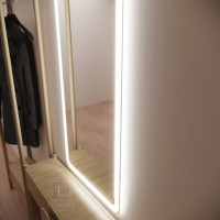 Зеркало в прихожую настенное с подсветкой светодиодной лентой Геома