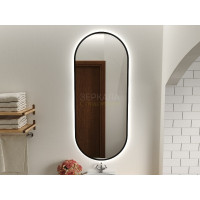 Зеркало с парящей подсветкой для ванной комнаты в черной рамке Бикардо Блэк
