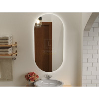 Зеркало в ванную комнату с подсветкой светодиодной лентой Бикардо