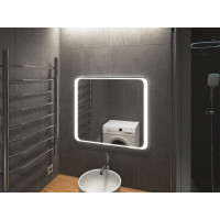 Зеркало в ванную комнату с подсветкой светодиодной лентой Болона