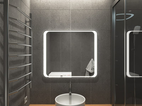 Зеркало в ванную комнату с подсветкой Болона 1000х1000 мм
