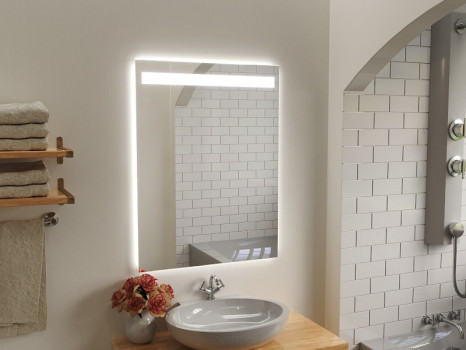 Зеркало в ванную комнату с подсветкой светодиодной лентой Капачо