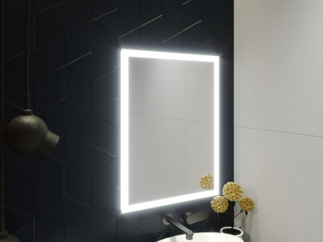 Зеркало в ванную комнату с подсветкой светодиодной лентой Палаццо