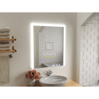 Зеркало в ванную комнату с подсветкой светодиодной лентой Серино