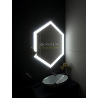 Зеркало в ванную комнату с подсветкой светодиодной лентой Тревизо Слим
