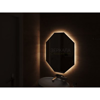 Зеркало в ванную комнату с подсветкой Валенза Блэк 700х700 мм