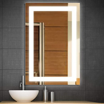 Зеркало в ванную комнату с подсветкой светодиодной лентой Аделина