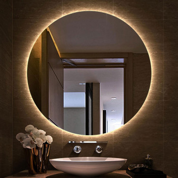Зеркало с теплой внутренней подсветкой для ванной комнаты Мун