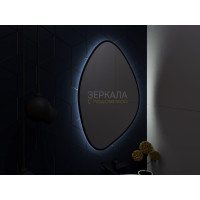 Зеркало с парящей подсветкой для ванной комнаты в черной рамке Васто Блэк