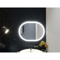 Зеркало в ванную комнату с подсветкой светодиодной лентой Визанно