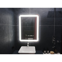 Зеркало в ванную комнату с подсветкой светодиодной лентой Вияна