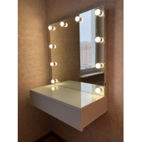 Гримерный столик с безрамным зеркалом и подсветкой подвесной GRS-7