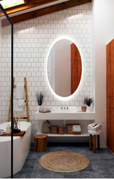 Зеркало с встроенной подсветкой для ванной Мелодия